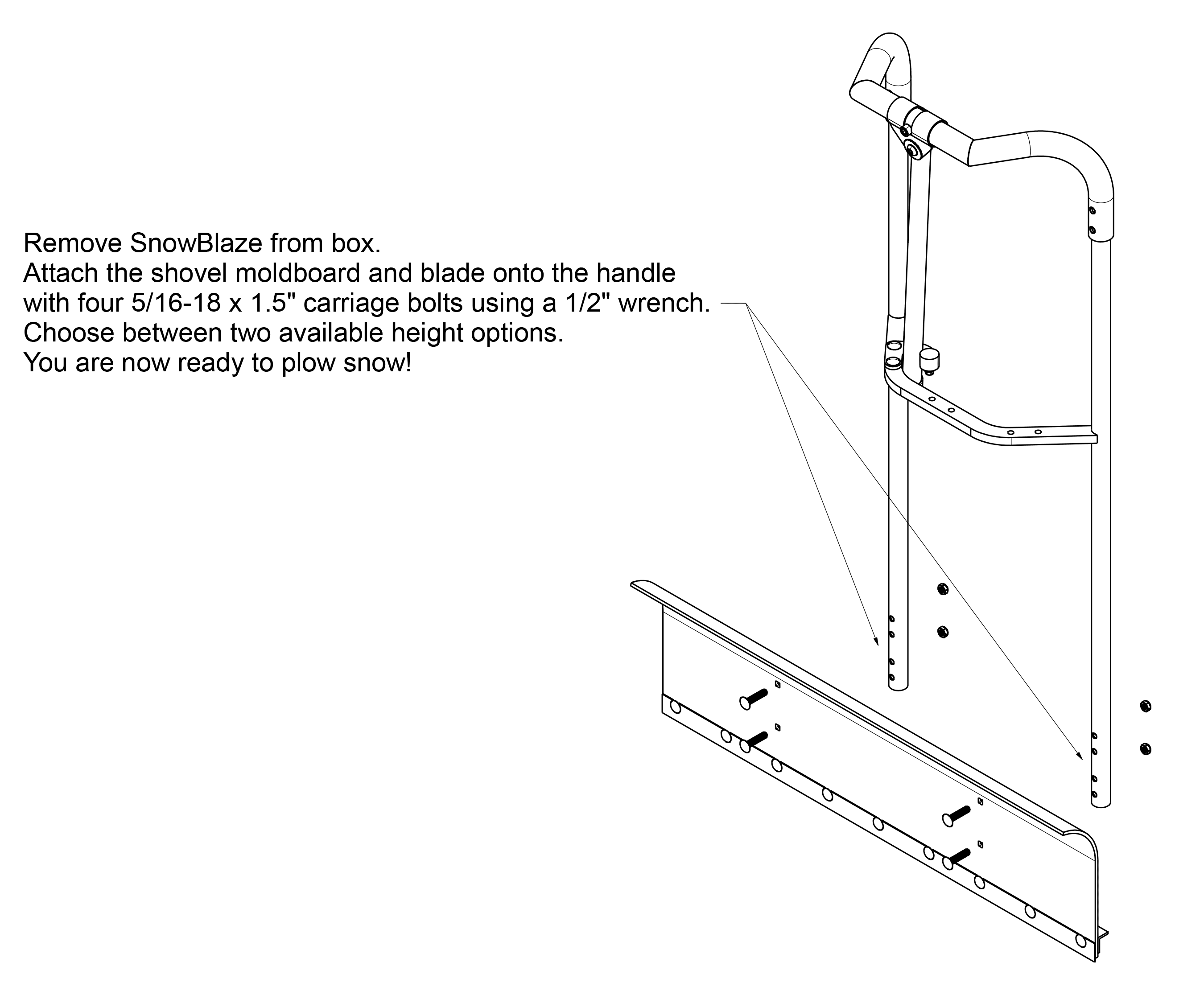 SNOWBLAZE Steel Cutting Edge Snow Shovel Kage Innovation